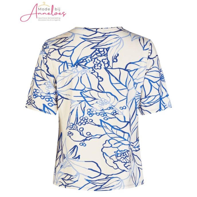 Barbara Lebek shirt 5771 vhals Kobalt ecru